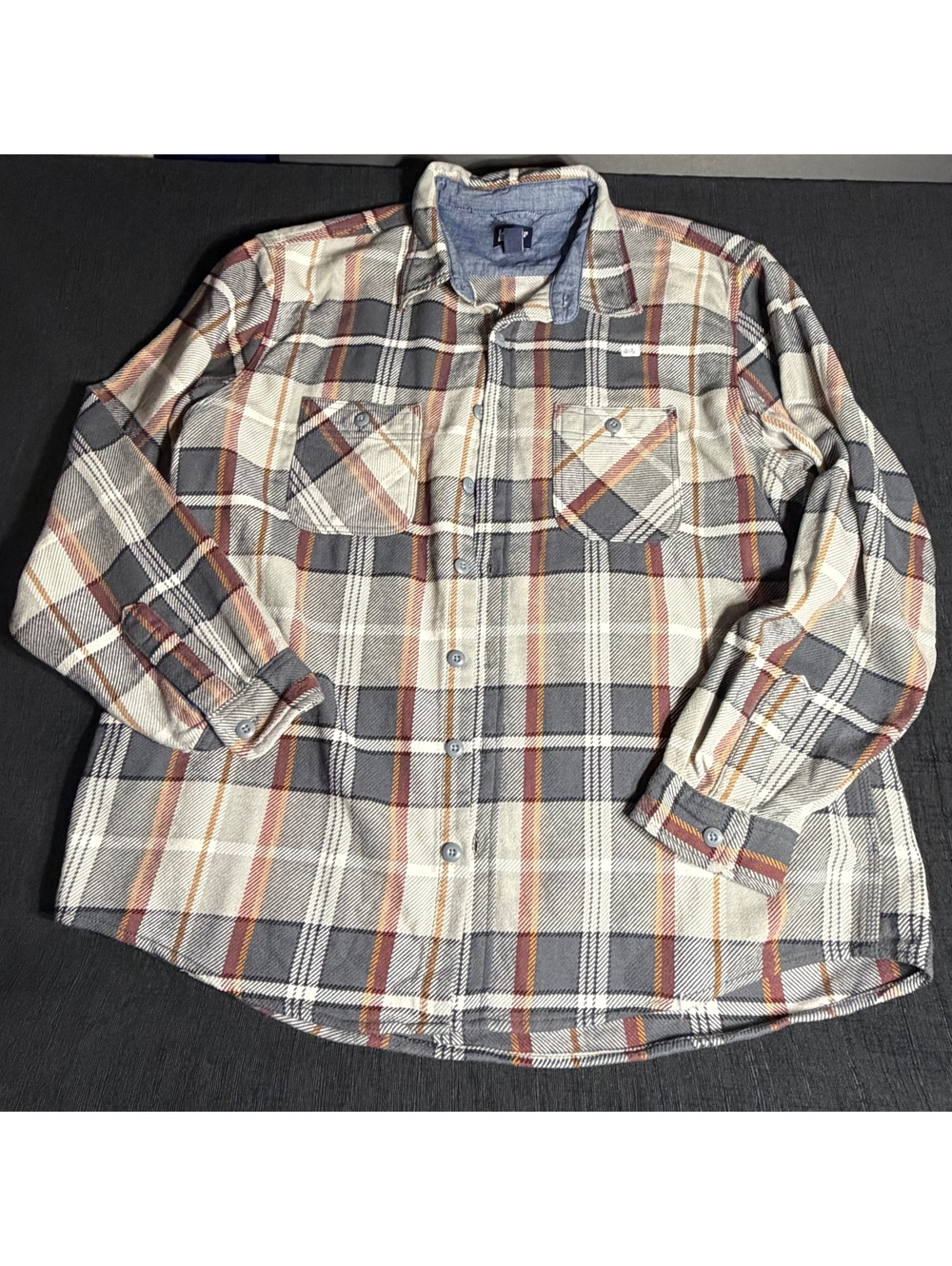 Lands' End XXL Traditional Fit Plaid Flannel Shirt with Button Pockets